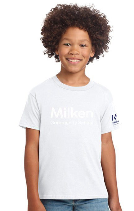 **NEW** Gildan Softstyle Youth White on White Tee